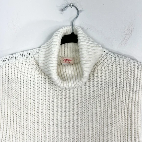 StilEstro Italy ivory cowl neck wool alpaca blend open side sleeveless sweater - Picture 6 of 14